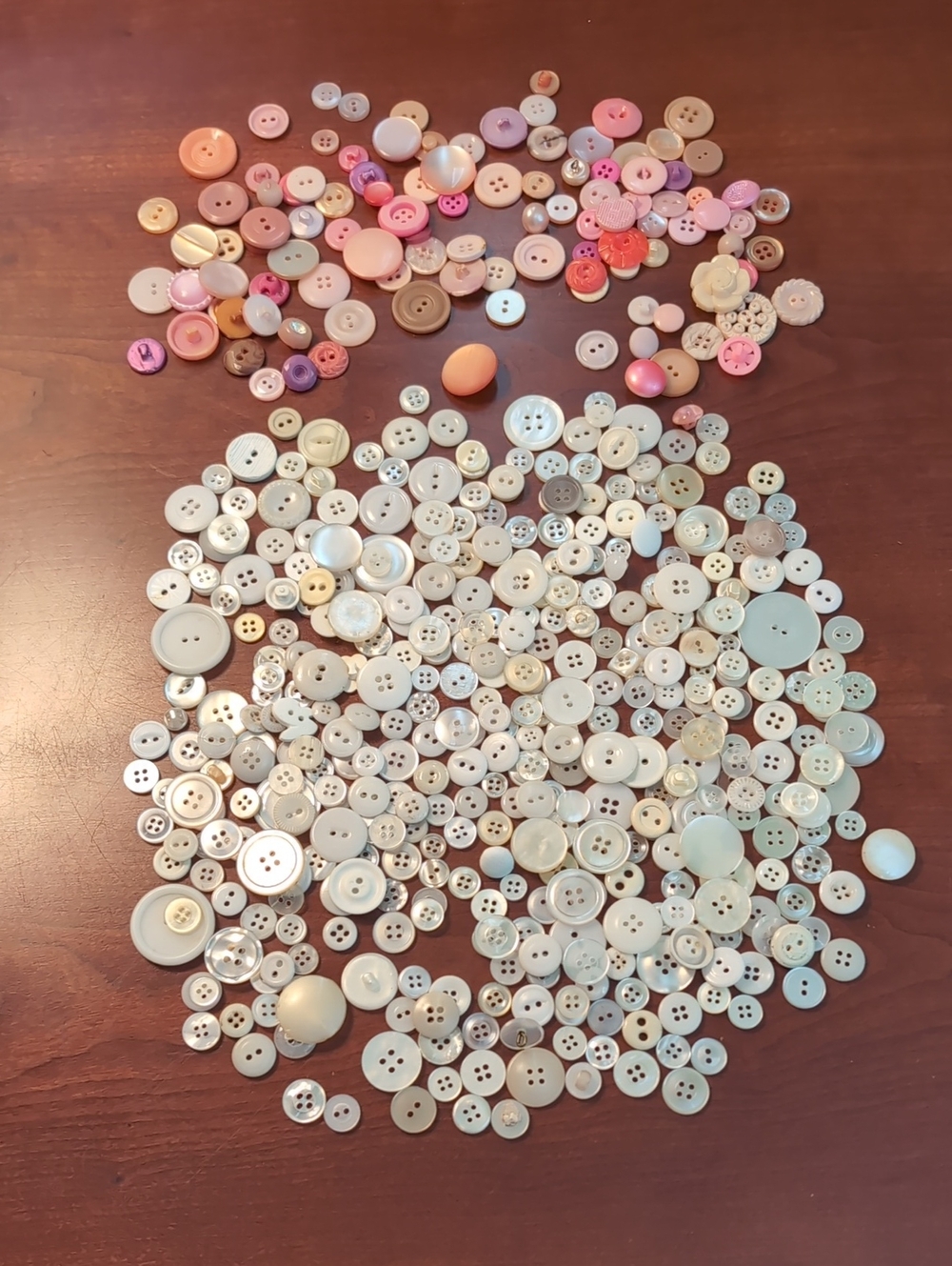 Vintage Assorted Pink And White Button Lot
